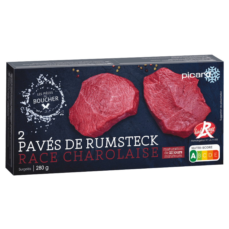 2 pavés de rumsteck Label Rouge - 60829 - Picard Réunion