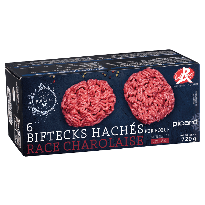 6 biftecks hachés Label Rouge - 60831 - Picard Réunion