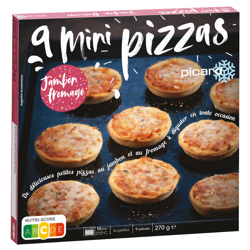 9 petites pizzas jambon-fromage - 64616 - Picard Réunion