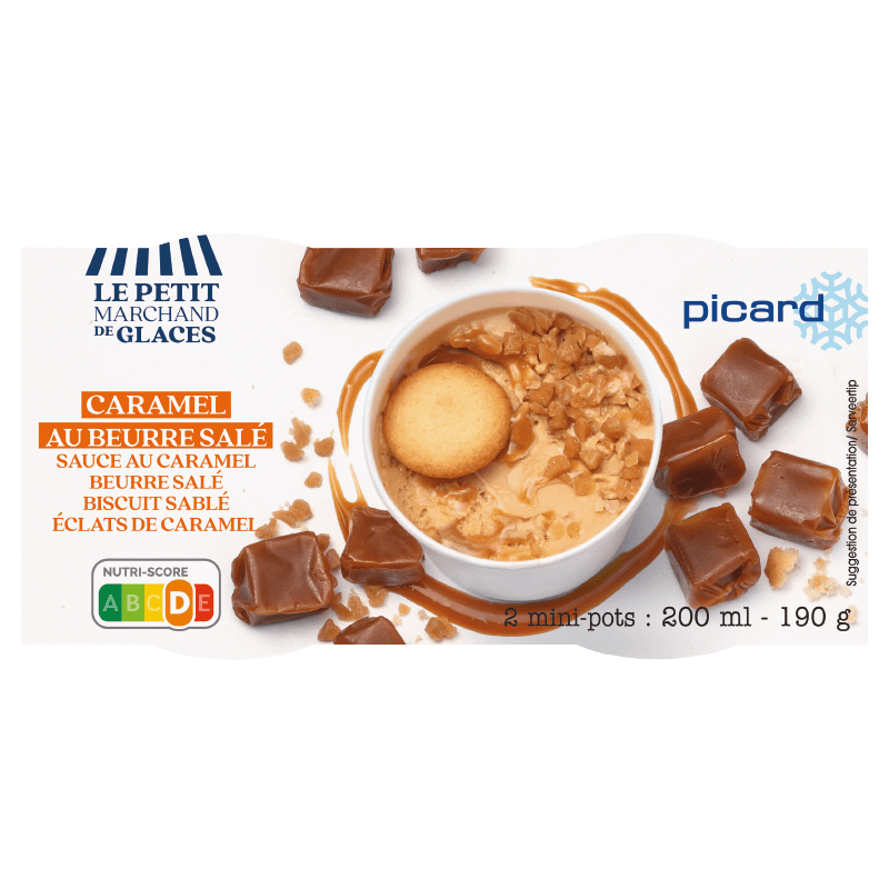 2 mini-pots caramel beurre salé - 73532 - Picard Réunion