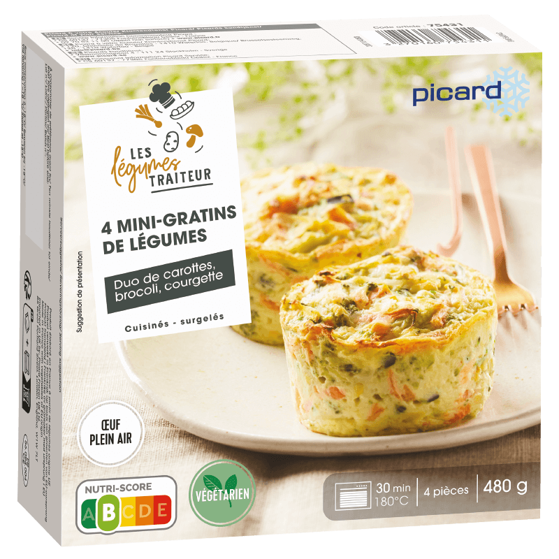 4 mini-gratins de légumes - 75431 - Picard Réunion