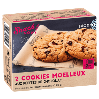 2 cookies moelleux aux pépites de chocolat - 82208 - Picard Réunion
