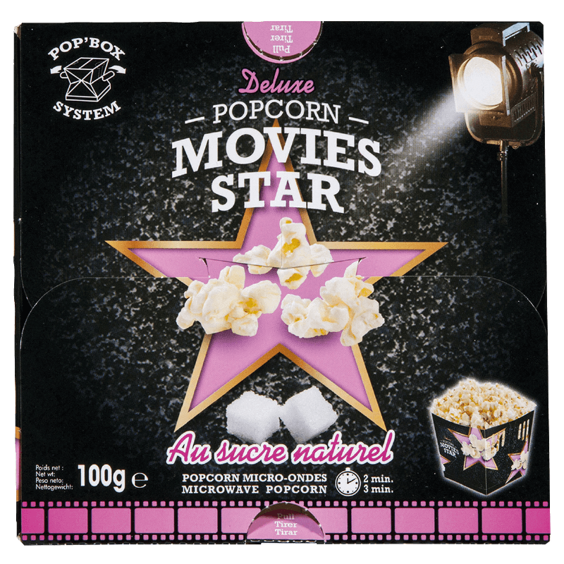 Popcorn Movies Star au sucre naturel - 85942 - Picard Réunion