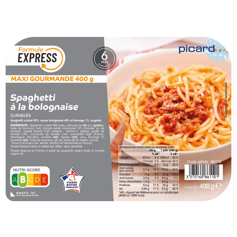Spaghetti à la bolognaise - 86110 - Picard Réunion