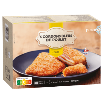 6 cordons bleus de poulet - 88379 - Picard Réunion