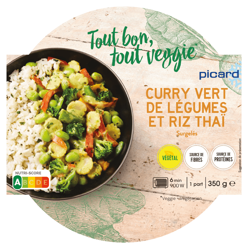 Curry vert de légumes et riz thai - 89720 - Picard Réunion