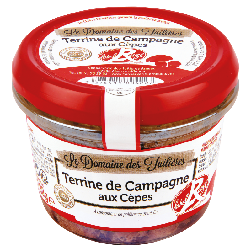 Terrine de campagne aux cèpes Label Rouge - 85499 - Picard Réunion