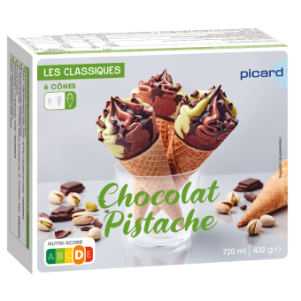 6 cônes chocolat-pistache - 26547 - Picard Réunion