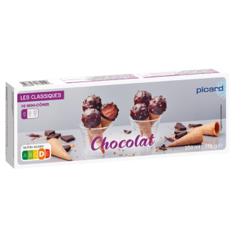10 mini-cônes chocolat - 35885 - Picard Réunion