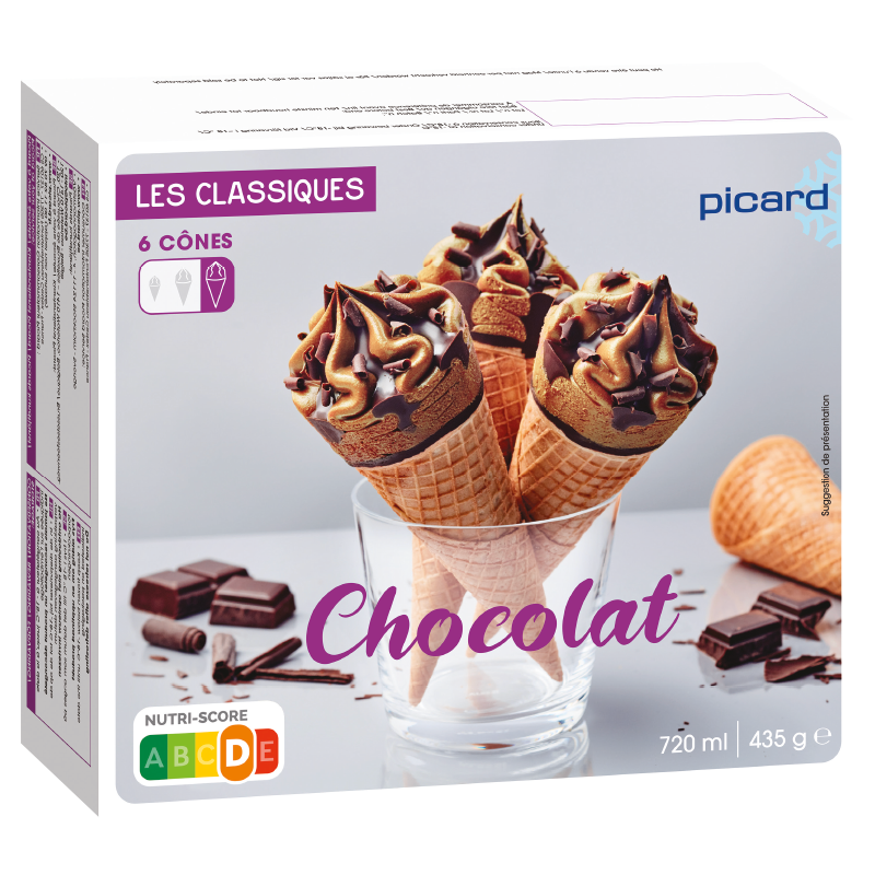 6 cônes chocolat - 73681 - Picard Réunion