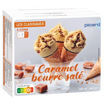 6 cônes caramel beurre salé - 73706 - Picard Réunion