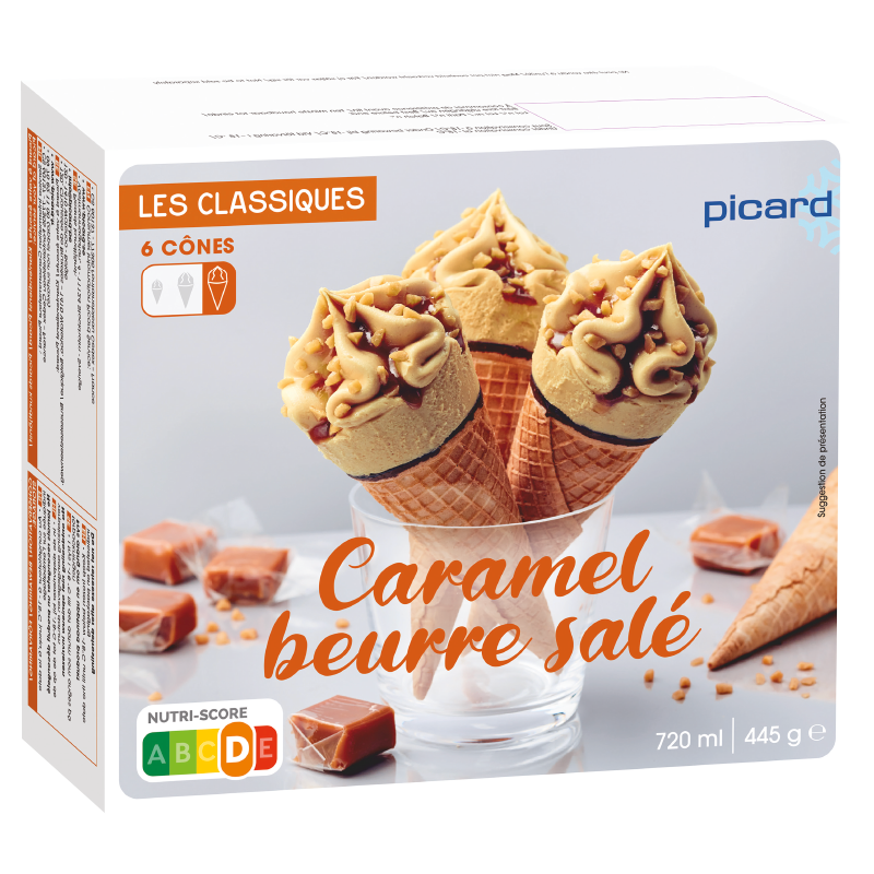 6 cônes caramel beurre salé - 73706 - Picard Réunion
