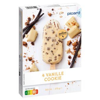 4 bâtonnets vanille cookie - 84300 - Picard Réunion