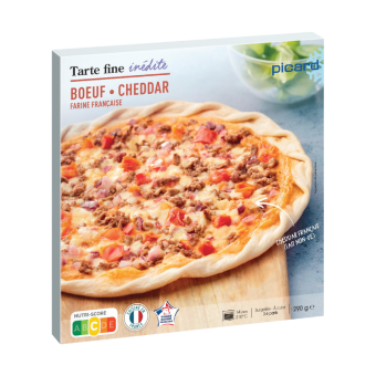 Tarte fine boeuf, cheddar