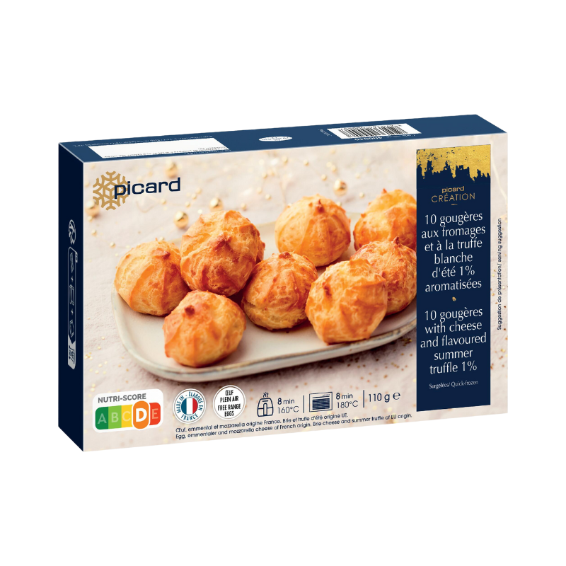 10 gougères aux fromages et à la truffe blanche d'été 1% aromatisées