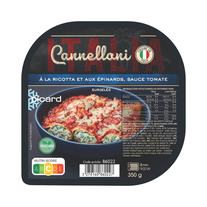 Cannelloni ricotta épinard et sauce tomate