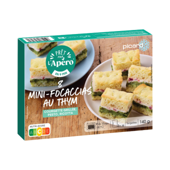 8 mini-focaccias au thym