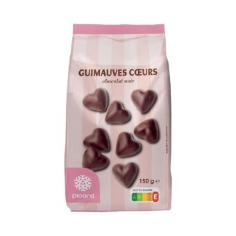 Guimauves coeurs chocolat noir