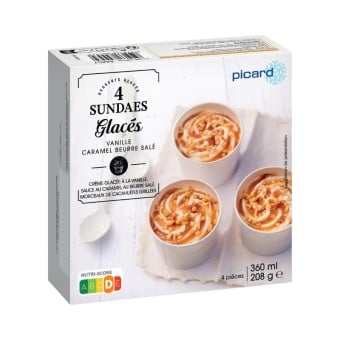 4 bâtonnets sundaes caramel