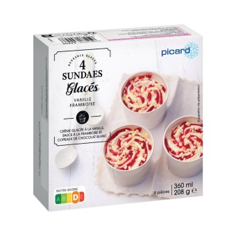 4 sundaes framboise